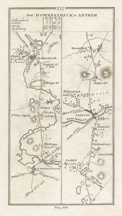 George Taylor and Andrew Skinner - Commencement of the road from Downpatrick to Antrim