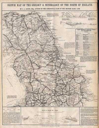 Sketch Map of the Geology & Mineralogy of the North of England