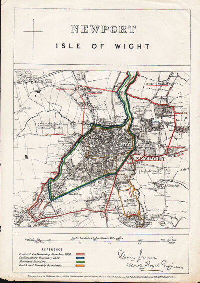 Newport Isle of Wight Parliamentary Boundary 1868