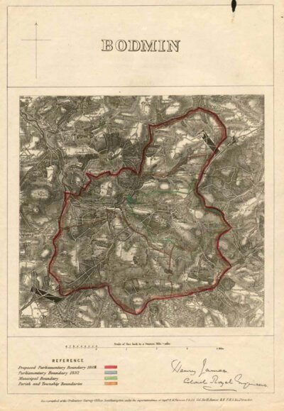 Bodmin Parliamentary Boundary 1868
