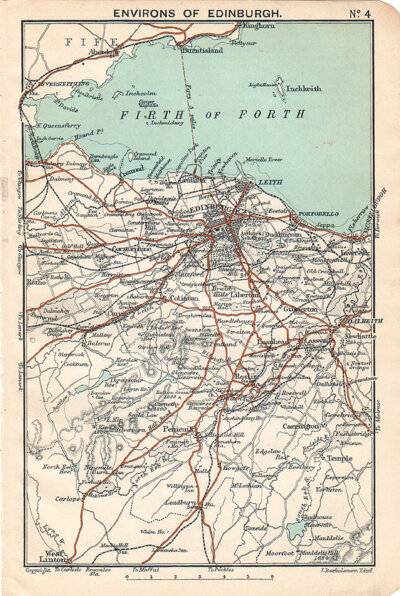 Environs of Edinburgh  -  John Bartholomew