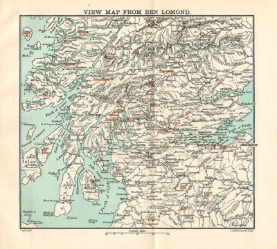 View Map from Ben Lomond  -  John Bartholomew