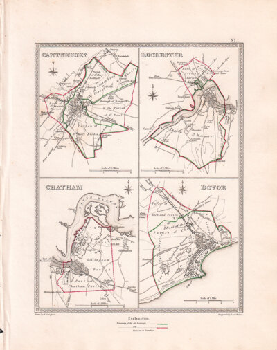J. and C. Walker - Canterbury, Rochester, Chatham and Dovor.