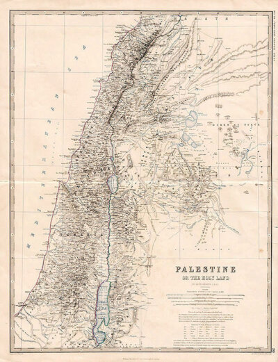 Palestine or the Holy Land By Keith Johnston  FRSE