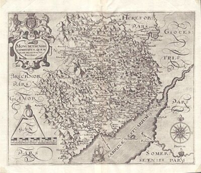 Saxton - Hole.  (antique map)