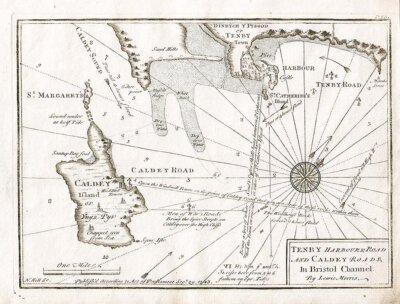 Lewis Morris - Tenby Harbour and Road and Caldey Roads in Bristol Channel.