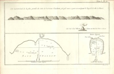Cote Septentrional de la plus grande des Isles de la Reine Charlotte / Baye Swallow / Havre Byron.