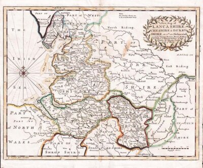 A New Map of Lancashire, Cheshire and Derbyshire....
