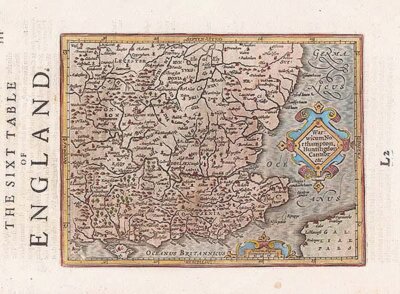 The Sixt Table of England - Warickum Northampton Huntingdon Cantabr etc
