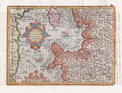 The Third Table of England  -  Westmorland Castria Cestria etc  -  Gerard Mercator
