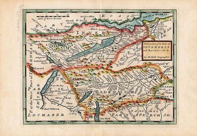 The East Part of the Shire of Inverness with Badenoch &c by H Moll Geographer
