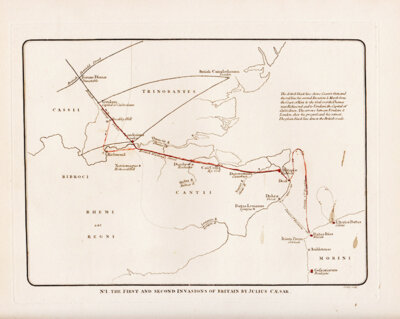 The First and Second Invasions of Britain by Julius Caesar - John Cary 