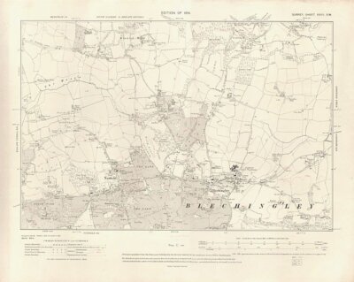 Ordnance Survey - South Eastern or Reigate Division.  (antique map)