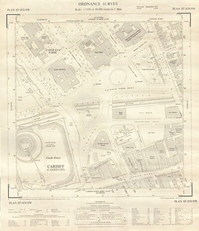 Cardiff Civic Centre - Ordnance Survey Map