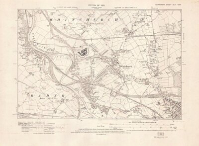 Radyr and Whitchurch - Ordnance Survey Map.  Edition of 1922.