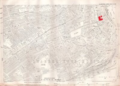 Swansea Ordnance Survey Map.  1927.