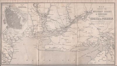 Map shewing the Military Roads and Countries between Odessa & Perekop 