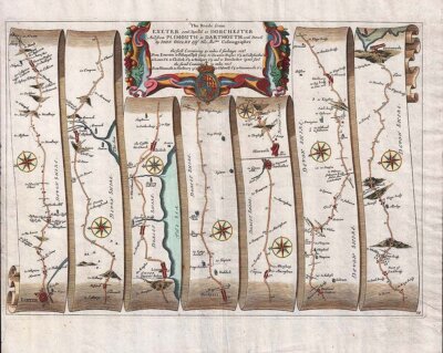 The Roads from Exeter com Devon to Dorchester and from Plimouth to Dartmouth com Devon 