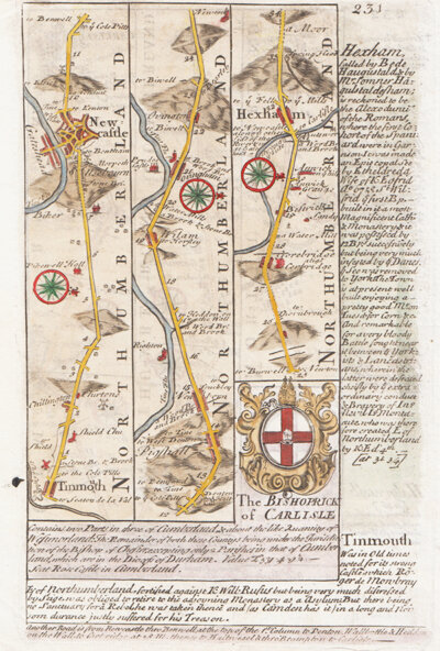 Tinmouth Northumberland to Carlisle Cumberland