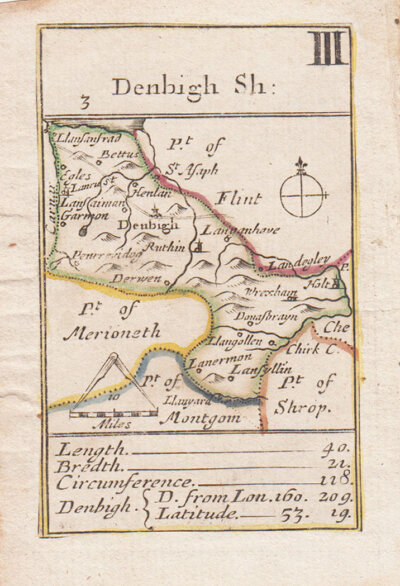 Playing Card map by Robert Morden Denbighshire  III