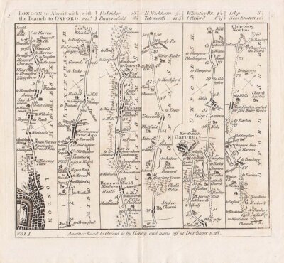 Carington Bowles - The road from London to Aberistwithwith the Branch to Oxford...