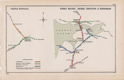 Pre Grouping railway junction around Castle Douglas Abbey Holme Annan Brayton & Kirkbride 