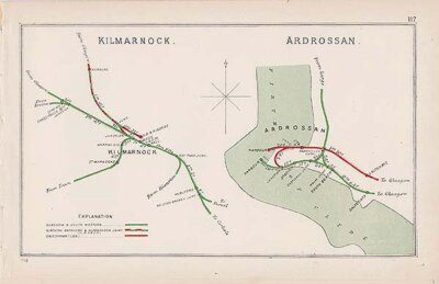 Pre Grouping railway junction around Kilmarnock and Ardrossan