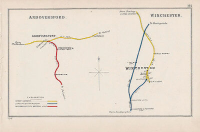 Pre Grouping railway junction around Andoversford and Winchester