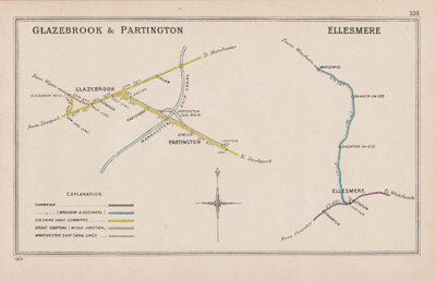 Pre Grouping railway junction around Glasebrook & Partington and Ellesmere