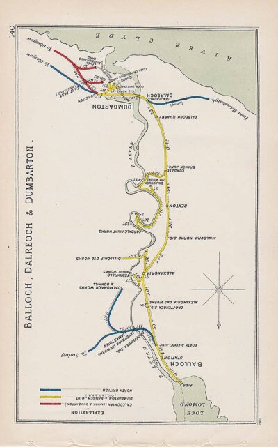 Pre Grouping railway junction around Balloch Dalreoch & Dumbarton