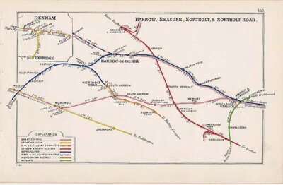 Pre Grouping railway junction around Denham Harrow Neasdenm Northolt & Northolt Road