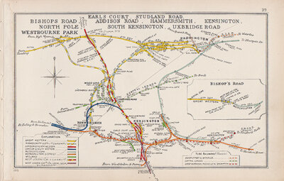 Pre Grouping railway junction around Earls Court Studland Road Addison Road Hammersmith Kensington South Kensington Uxbridge Road Bishops Road North Pole and Westbourne Park