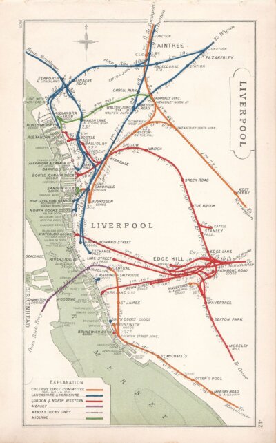 Pre Grouping railway junction around Liverpool