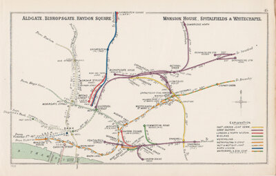 Pre Grouping railway junction around Aldgate Bishopsgate Haydon Square  Mansion House Spitalfields & Whitechapel