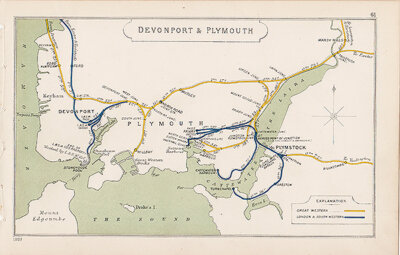 Pre Grouping railway junction around Devonport & Plymouth