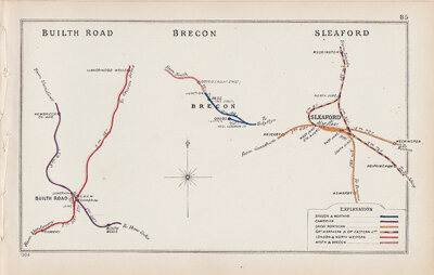 Pre Grouping railway junction around Builth Road Brecon and Sleaford