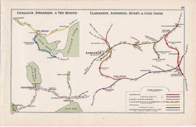 Pre Grouping railway junction around Challoch Stranraer & The Mound and Clarkston Barrhead Busby & Lyon Cross