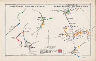 Pre Grouping railway junction around Colne Halifax Holmfield & Keighley and Laister Dyke Bowling Bradford Low Moor & Shipley