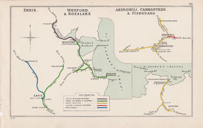 Pre Grouping railway junction around Ennis Wexford & Rosslare and Abergwili Carmarthen & Fishgauard