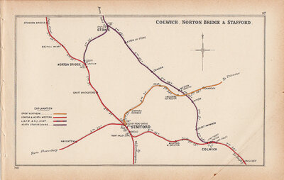 Pre Grouping railway junction around Colwich Norton Bridge & Stafford