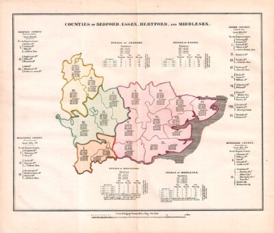 Parish Register Abstract 1831 - Bedford, Essex, Hertford and Middlesex.