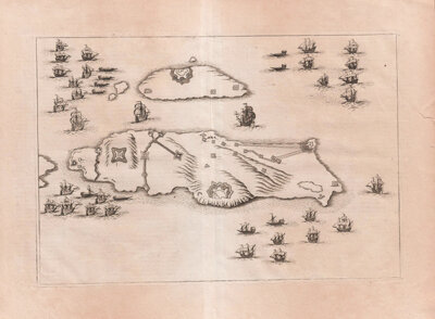 de Lovis le Luste Enterprise sur l'isle de Sardeigne attaque des Isles St Marguerite & de S Honorat par le Compte d'Harcpourt 1637 Ref: 