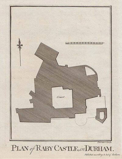 Plan of Raby Castle in Durham
