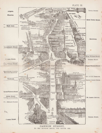 Cannon Street to the Mansion House the Tower etc