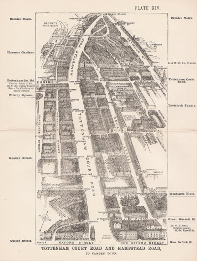Tottenham Court Road and Hampstead Road to Camden Town