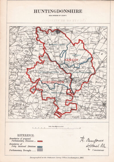 Huntingdonshire New Divisions of County.