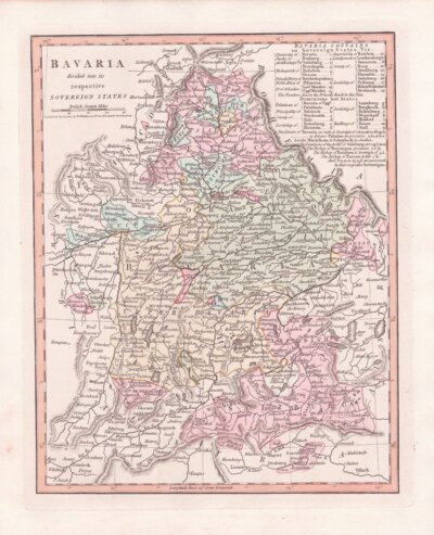 Bavaria divided into its respective Sovereign States.