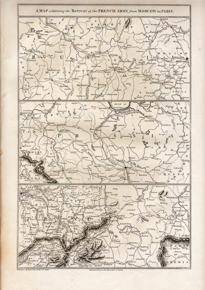 A Map exhibiting the Retreat of the French Army from Moscow to Paris 