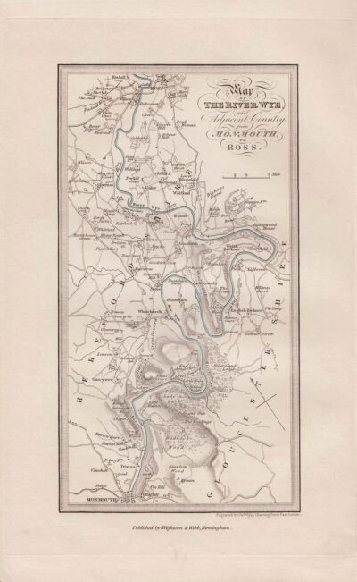 Map of the River Wye and Adjacent Country from Monmouth to Ross  