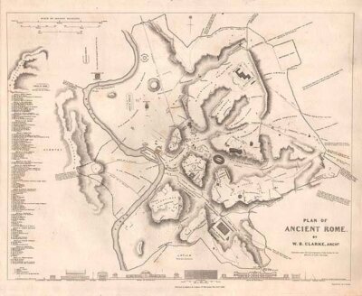 Plan of Ancient Rome by WB Clarke Archt   SDUK